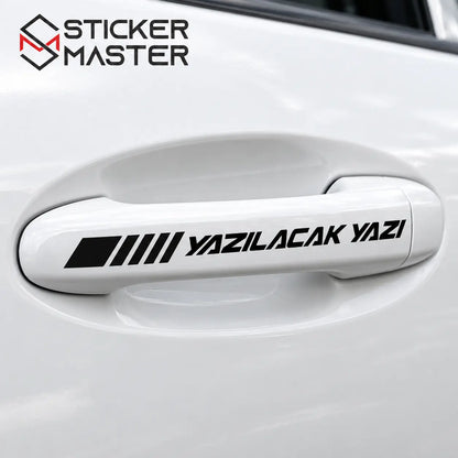 Kisiye Ozel Kapi Kolu Sticker – Isim ve Yazi | Tum Araclara Uyumlu renkler mockup