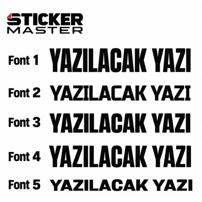Kisiye Ozel On Cam Sticker – Isim ve Yazi | Tum Araclara Uyumlu-14