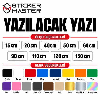 Kisiye Ozel On Cam Sticker – Isim ve Yazi | Tum Araclara Uyumlu-2