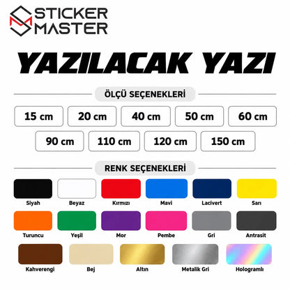 Kisiye Ozel On Cam Sticker – Isim ve Yazi | Tum Araclara Uyumlu-7