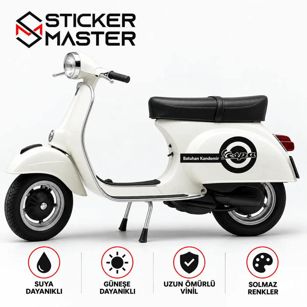 Kişiye Özel Vespa Sticker uygulama adımları görseli