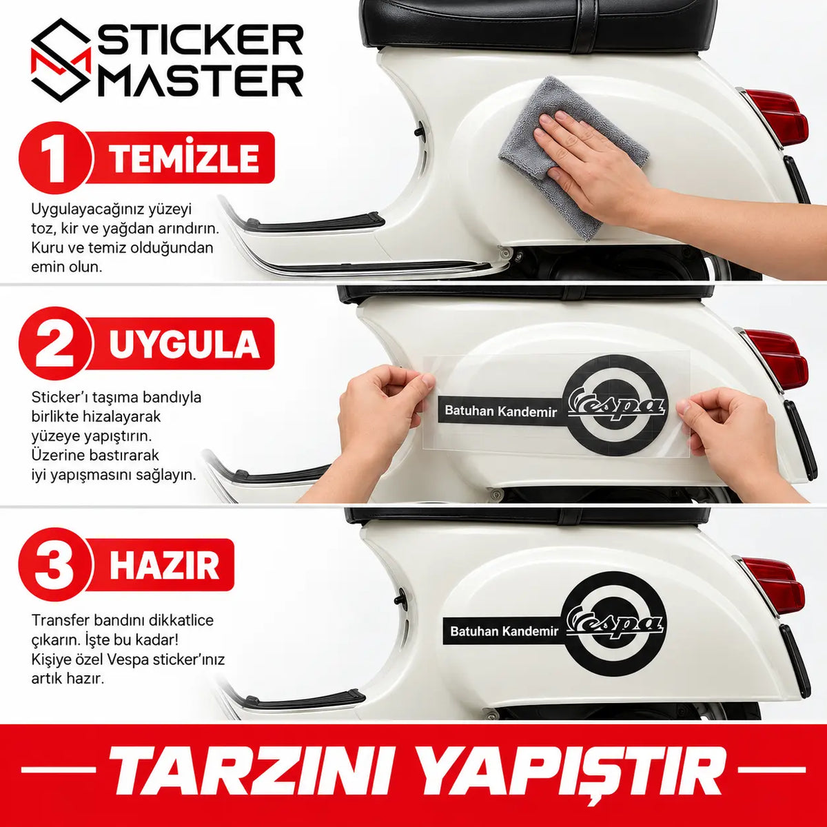 Kişiye Özel Vespa Sticker alternatif ürün görseli