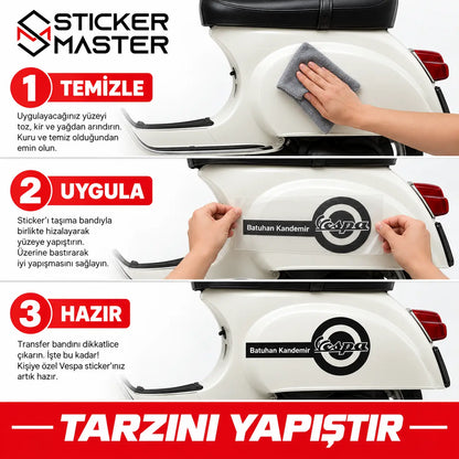 Kişiye Özel Vespa Sticker alternatif ürün görseli