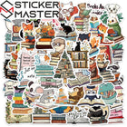 Kitap Okuyan Hayvan Sticker Seti | 50 Parça Kitap Kurdu Dekal | Sticker Master