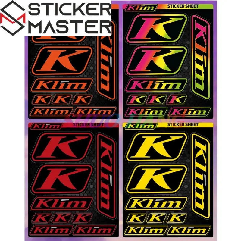 Klim Uyumlu Sticker Seti | Çoklu Boyut Kask ve ATV Çıkartması Sticker Master