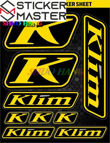 Klim Uyumlu Sticker Seti | Çoklu Boyut Kask ve ATV Çıkartması Sticker Master