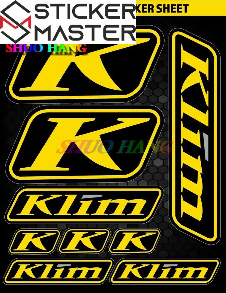 Klim Uyumlu Sticker Seti | Çoklu Boyut Kask ve ATV Çıkartması Sticker Master