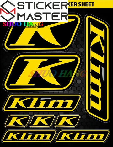 Klim Uyumlu Sticker Seti | Çoklu Boyut Kask ve ATV Çıkartması Sticker Master