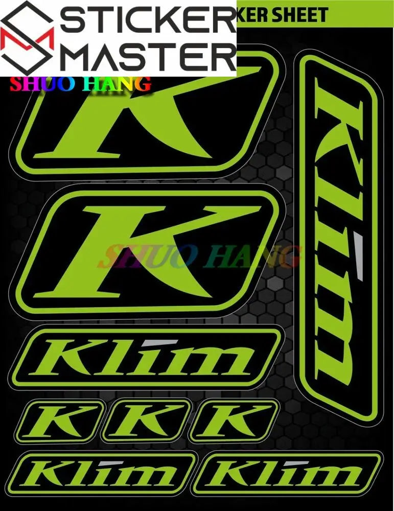 Klim Uyumlu Sticker Seti | Çoklu Boyut Kask ve ATV Çıkartması Sticker Master