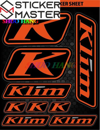 Klim Uyumlu Sticker Seti | Çoklu Boyut Kask ve ATV Çıkartması Sticker Master
