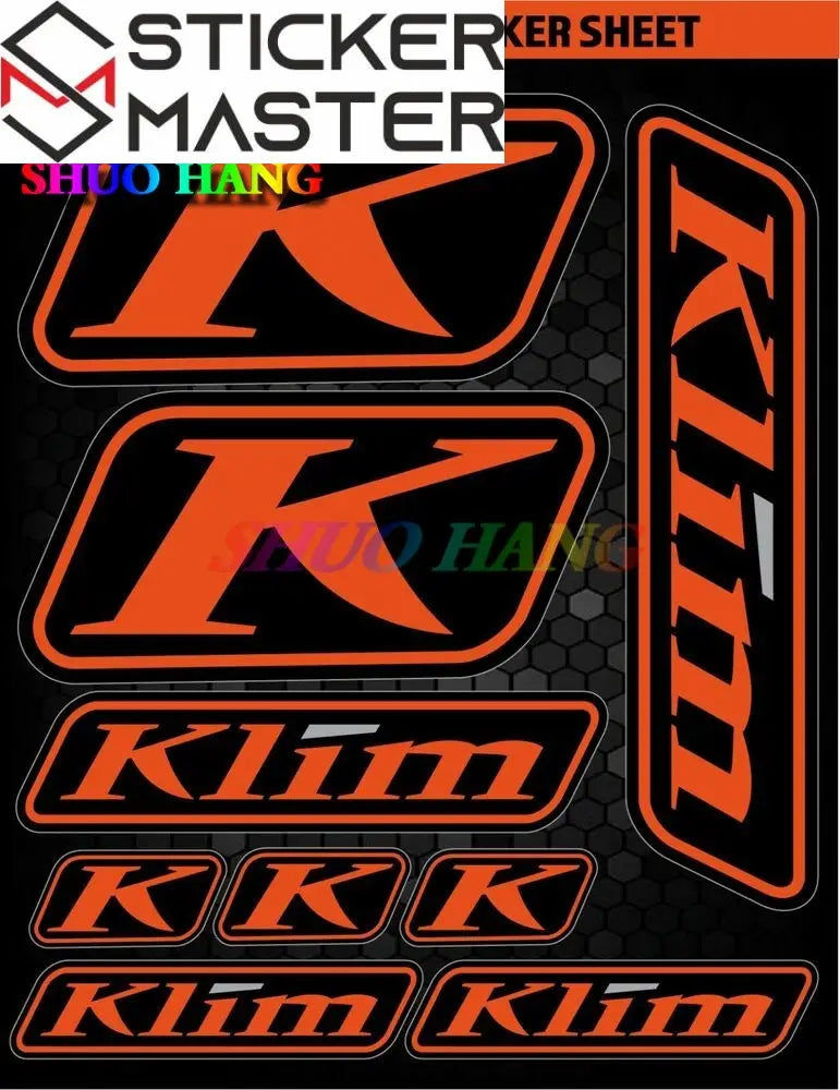 Klim Uyumlu Sticker Seti | Çoklu Boyut Kask ve ATV Çıkartması Sticker Master