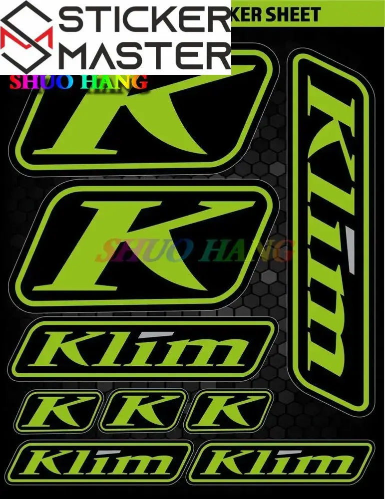 Klim Uyumlu Sticker Seti | Çoklu Boyut Kask ve ATV Çıkartması Sticker Master