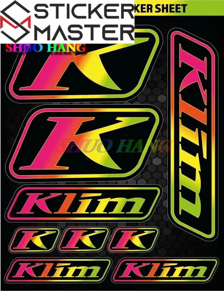 Klim Uyumlu Sticker Seti | Çoklu Boyut Kask ve ATV Çıkartması Sticker Master