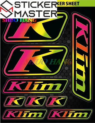 Klim Uyumlu Sticker Seti | Çoklu Boyut Kask ve ATV Çıkartması Sticker Master