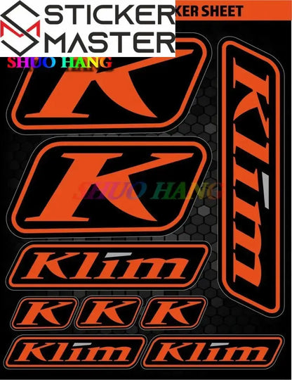 Klim Uyumlu Sticker Seti | Çoklu Boyut Kask ve ATV Çıkartması Sticker Master