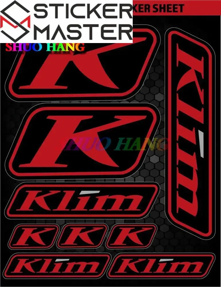 Klim Uyumlu Sticker Seti | Çoklu Boyut Kask ve ATV Çıkartması Sticker Master