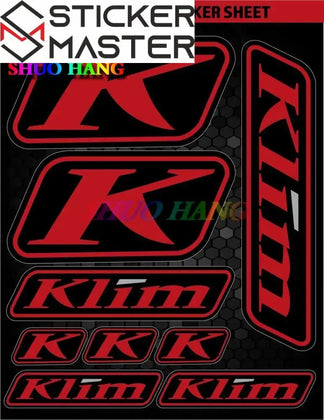Klim Uyumlu Sticker Seti | Çoklu Boyut Kask ve ATV Çıkartması Sticker Master