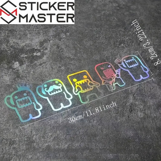 Komik Araba Sticker | Sevimli Canavarlar Cam ve Tampon Decal (Sıralı Doodle)