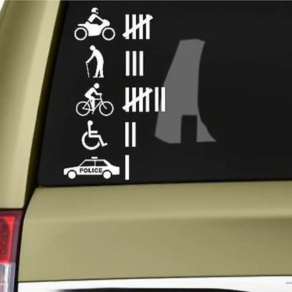 Funny car hit count decal – tuning araçlar için espirili çıkartma tasarımı