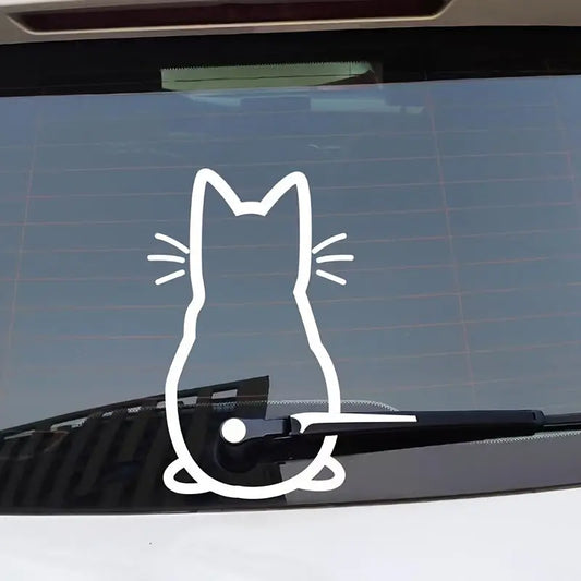 Komik Kedi Arka Cam Stickerı 19x29,5 | Sticker Master Sticker Master