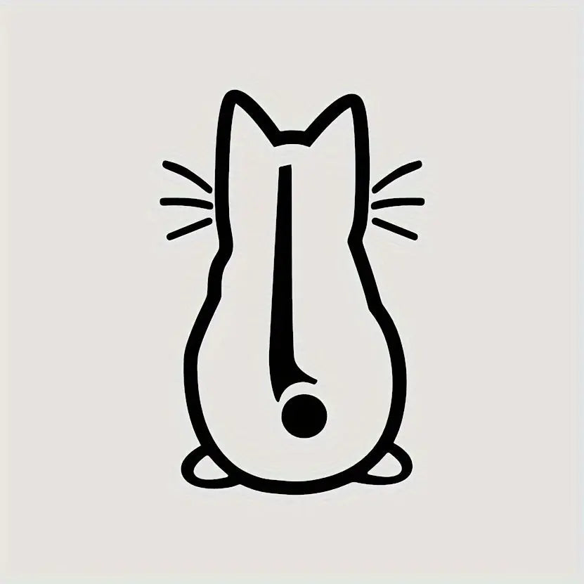 Komik Kedi Arka Cam Stickerı 19x29,5 | Sticker Master Sticker Master