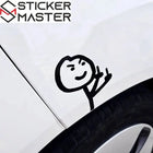 Komik Sticker | Orta Parmak Yapan Çöp Adam Oto ve Moto Decal (9 cm)