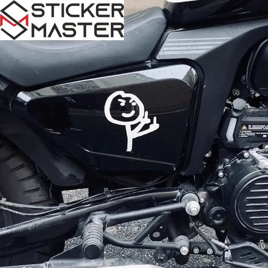 Komik Sticker | Orta Parmak Yapan Çöp Adam Oto ve Moto Decal (9 cm) Sticker Master