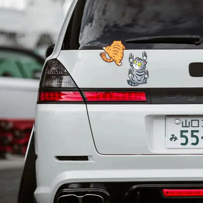 Komik Tırmanan Kedi Araba Sticker Seti - Sticker Master Sticker Master