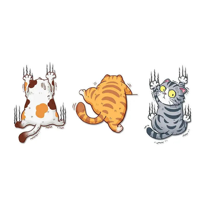 Komik Tırmanan Kedi Araba Sticker Seti - Sticker Master Sticker Master