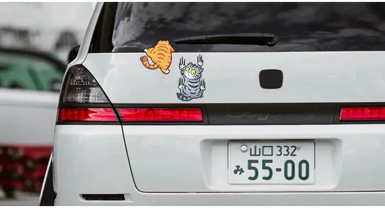 Komik Tırmanan Kedi Araba Sticker Seti - Sticker Master Sticker Master
