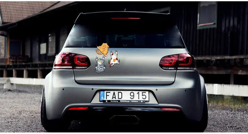 Komik Tırmanan Kedi Araba Sticker Seti - Sticker Master Sticker Master