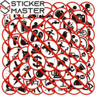 Komik Uyarı Levhası Sticker (63 Adet) | Su Geçirmez | Sticker Master