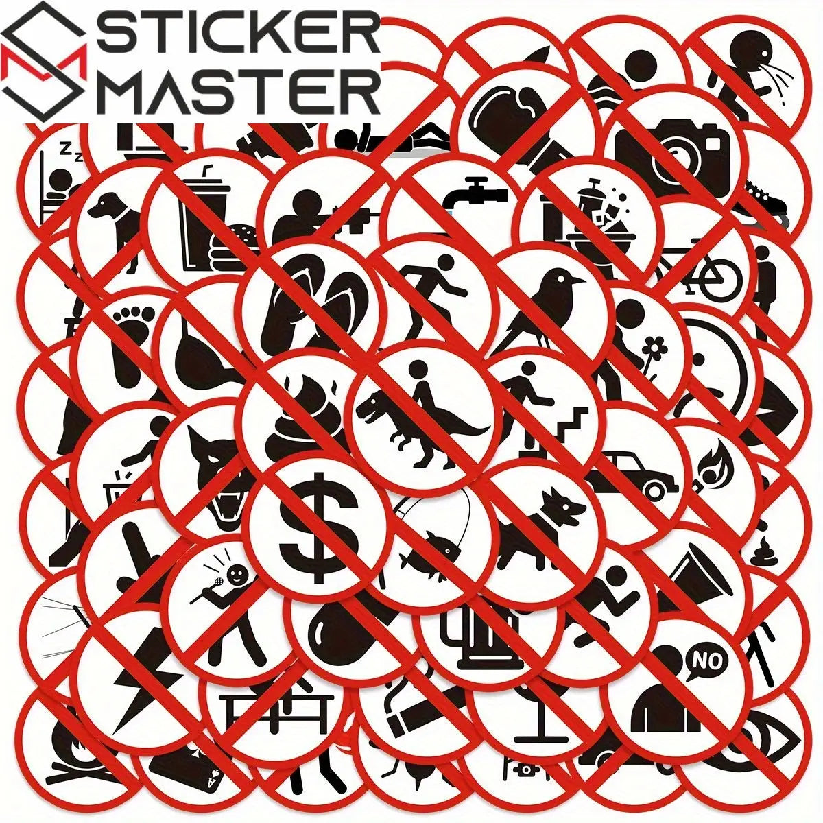 Sticker Master 63 Adet Funny Sign Series Graffiti Seti (Su Geçirmez) Sticker Paketi – Dizüstü, Telefon, Kask, Bavul, Kaykay için - Sticker Master
