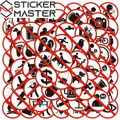 Sticker Master 63 Adet Funny Sign Series Graffiti Seti (Su Geçirmez) Sticker Paketi – Dizüstü, Telefon, Kask, Bavul, Kaykay için - Sticker Master