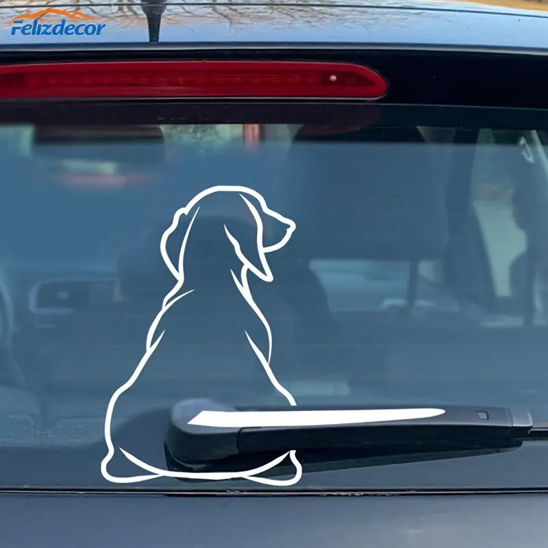 Köpek Araba Sticker | Minimalist Silüet Arka Cam Çıkartması | Sticker Master - Sticker Master