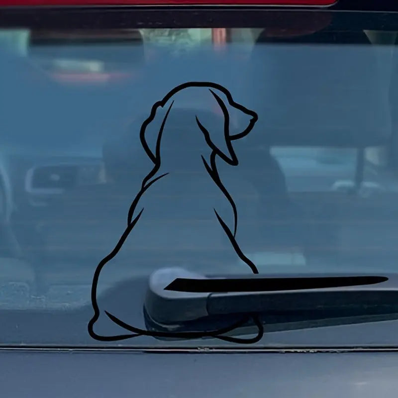 Köpek Araba Sticker | Minimalist Silüet Arka Cam Çıkartması | Sticker Master - Sticker Master