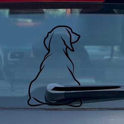 Köpek Araba Sticker | Minimalist Silüet Arka Cam Çıkartması | Sticker Master - Sticker Master