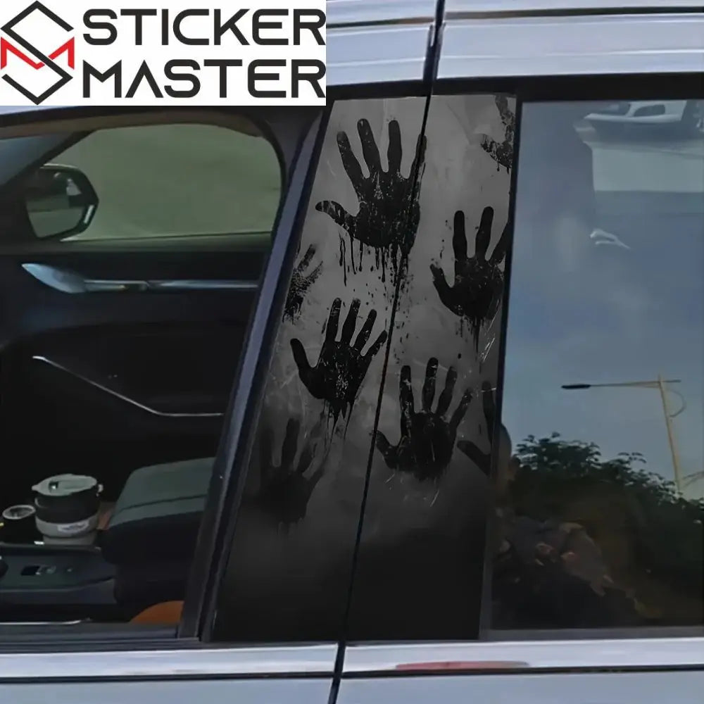 Korku El İzi Sticker | B Sütunu İçin Zombi Eli Desenli Koruyucu Decal (2 Adet - 50cm) Sticker Master