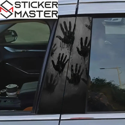 Korku El İzi Sticker | B Sütunu İçin Zombi Eli Desenli Koruyucu Decal (2 Adet - 50cm) Sticker Master
