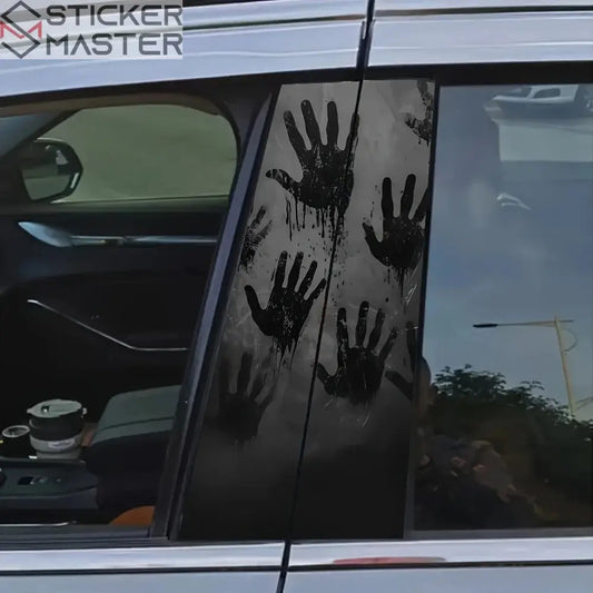 Korku El İzi Sticker | B Sütunu İçin Zombi Eli Desenli Koruyucu Decal (2 Adet - 50cm) Sticker Master