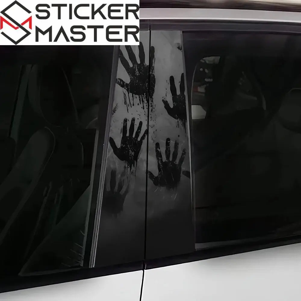 Korku El İzi Sticker | B Sütunu İçin Zombi Eli Desenli Koruyucu Decal (2 Adet - 50cm) Sticker Master