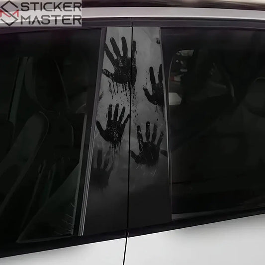 Korku El İzi Sticker | B Sütunu İçin Zombi Eli Desenli Koruyucu Decal (2 Adet - 50cm) Sticker Master