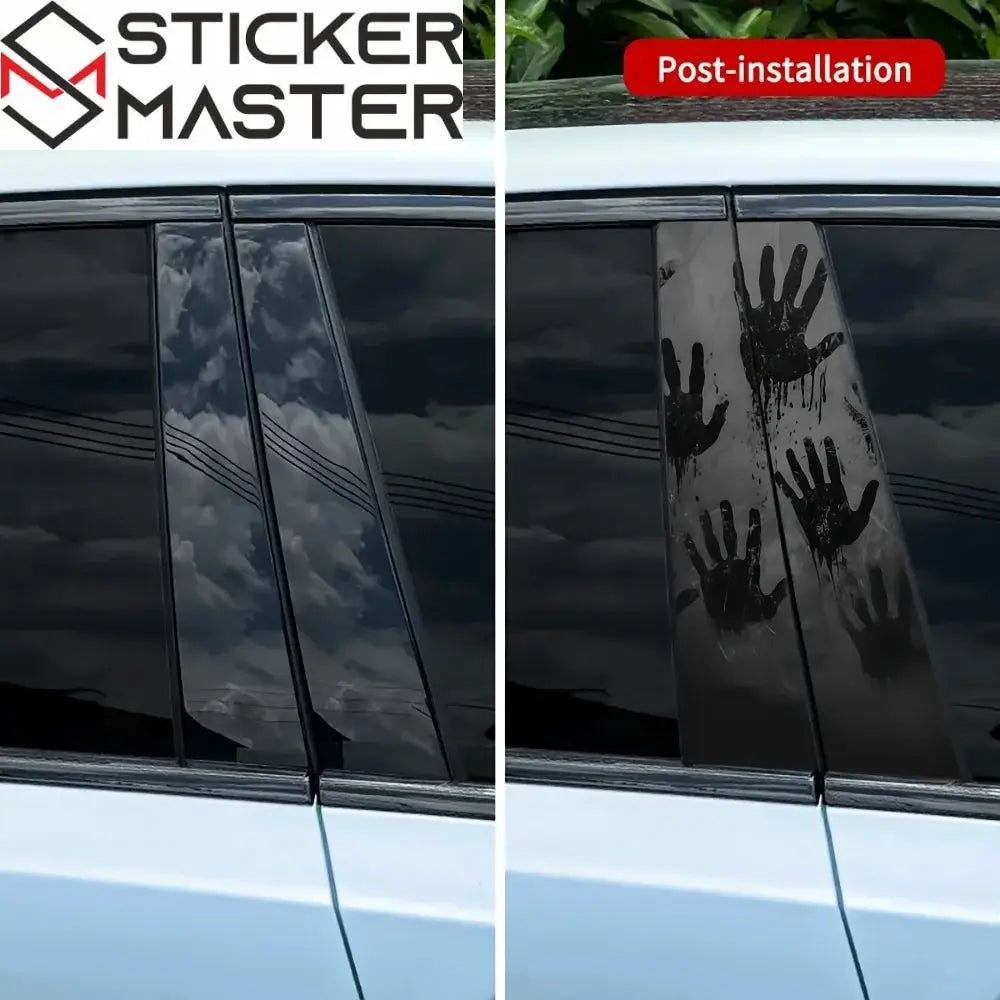 Korku El İzi Sticker | B Sütunu İçin Zombi Eli Desenli Koruyucu Decal (2 Adet - 50cm) Sticker Master