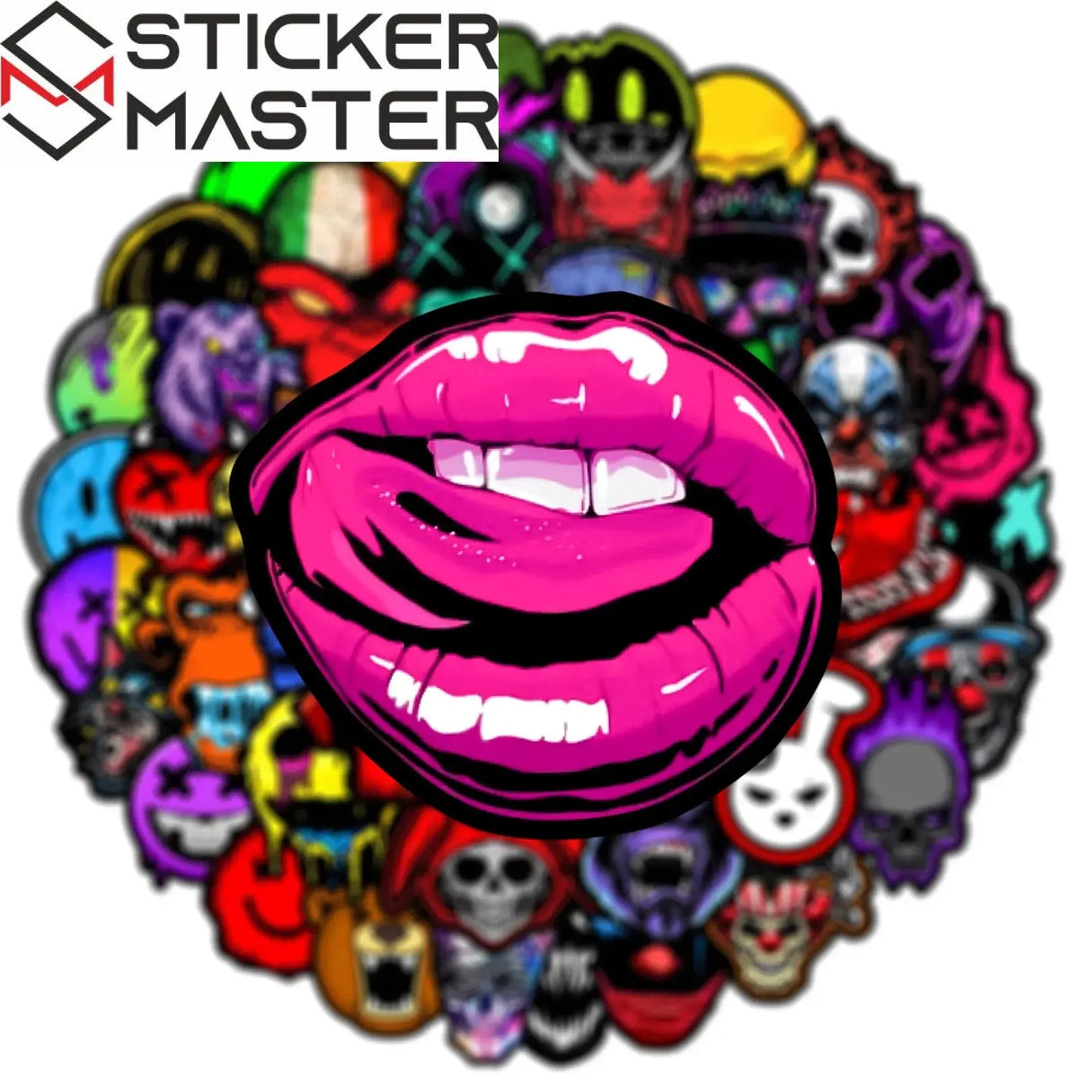 Shanny Sticker Korku Sticker Seti | 50 Parça Kafatası & Canavar Paketi-Sticker Master