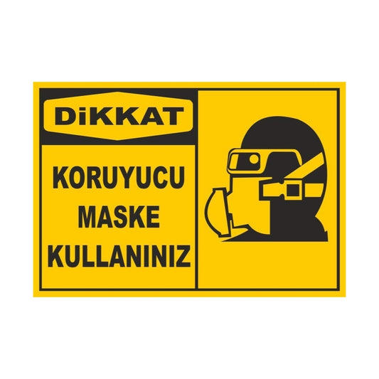 Sticker Master Koruyucu Maske Kullanın Uyarı Levhası Sticker Etiket