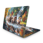 Koşan Atlar Laptop Sticker - Sonbahar Manzarası | Sticker Master