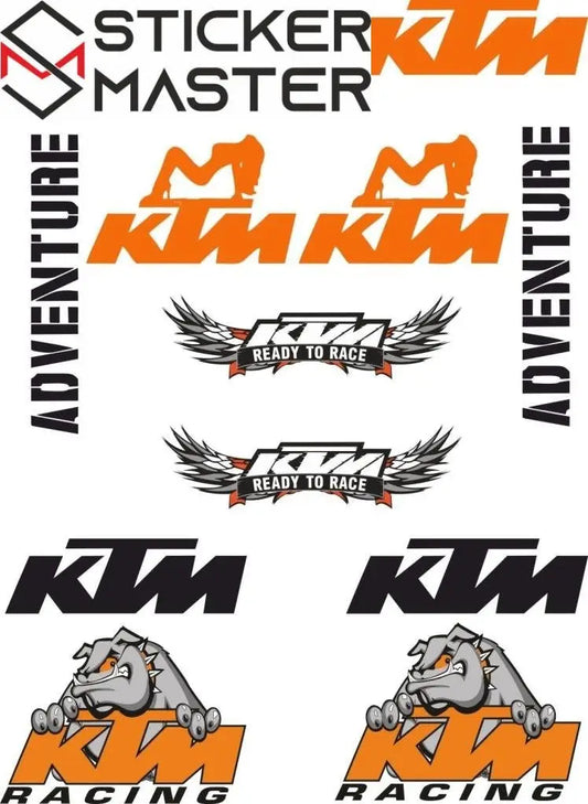 Sticker Master Ktm Sticker Motor, Kask, Laptop, Araba, Oto Araç İçin Dayanıklı Etiket Decal