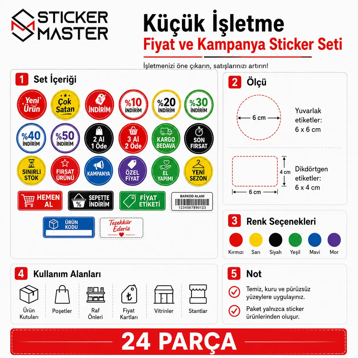 Kucuk Isletme Fiyat ve Kampanya Sticker Seti detay