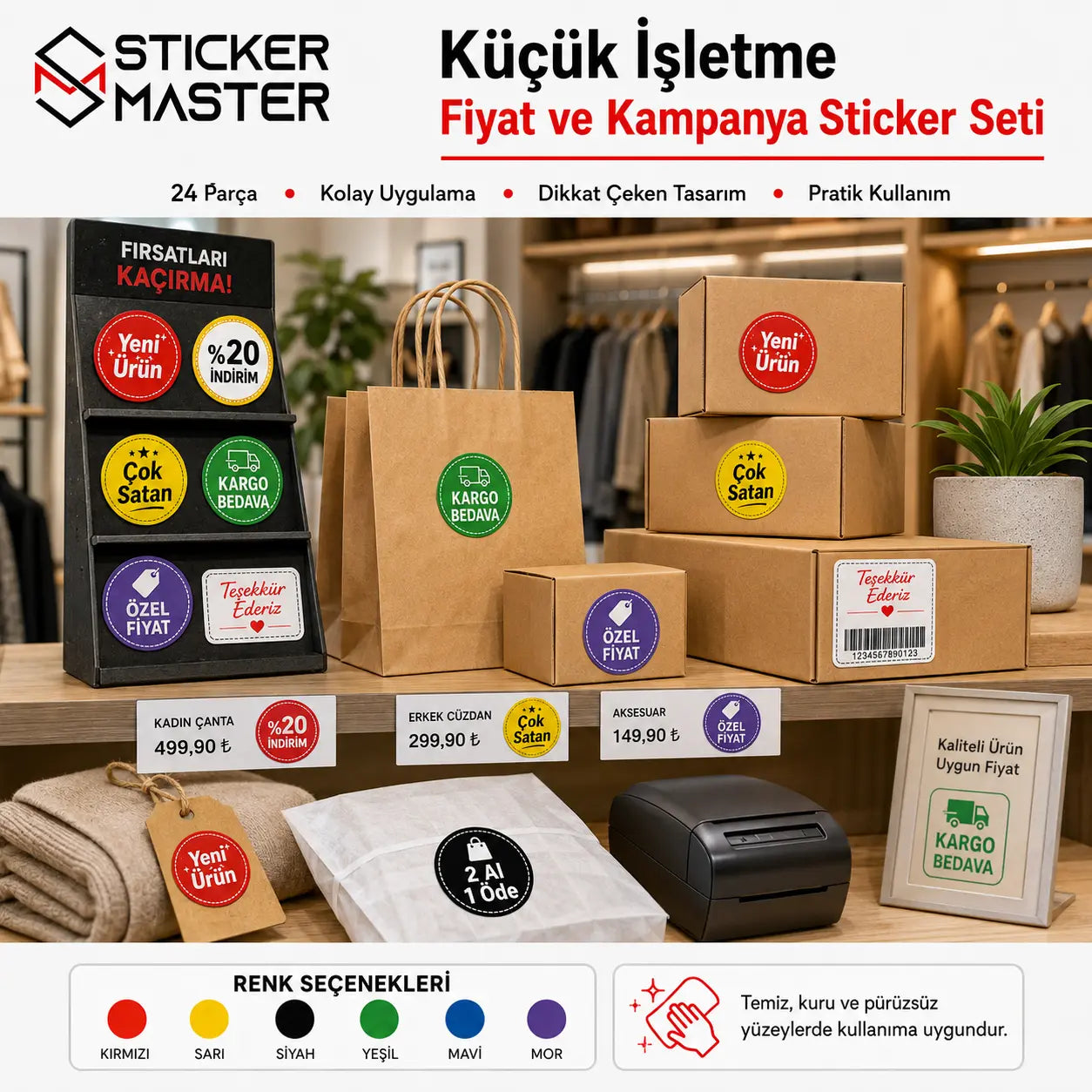 Kucuk Isletme Fiyat ve Kampanya Sticker Seti detaylar
