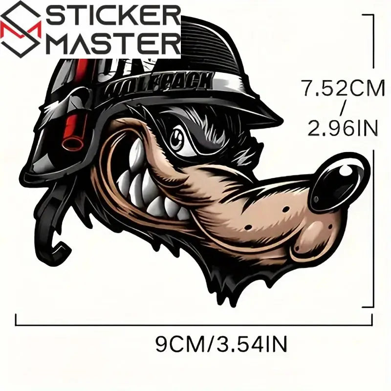 Kurt Sticker - Kasklı ve Şapkalı Wolfpack Çıkartma Sticker Master